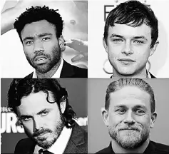  ??  ?? (Clockwise from top left) Donald Glover, Dane DeHaan, Hunnam and Casey Affleck.