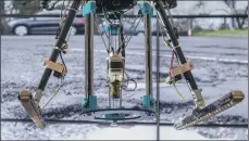  ?? PICTURES: JAMES HARDISTY ?? READY FOR LIFT OFF: Professor Robert Richardson with one of the pioneering drones that could soon be used to repair potholes.