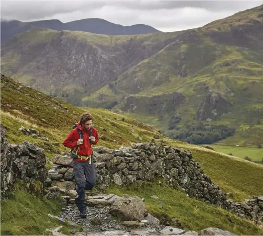  ??  ?? ABOVE On day seven, Matt walked from Buttermere to Wasdale Head over Scafell Pike – and swam the length of Wast Water in the evening