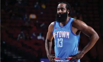  ?? Photograph: Cato Cataldo/NBAE/Getty Images ?? James Harden of the Houston Rockets looks on during Tuesday’s game against the Los Angeles Lakers at the Toyota Center in Houston, Texas.