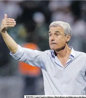  ?? ?? ÊXITO. Luís Castro deixa o Botafogo na liderança da liga