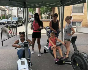  ?? MONICA SAGER — DIGITAL FIRST MEDIA ?? Pottstown Dragon Warriors hosted a erging competitio­n, pictured competing: Samera Cody and Allyson Rosa.