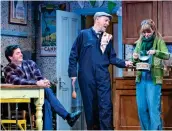  ?? ?? Dull: Dominic Rowan (Jerry), Rufus Hound (Tom) and Sally Tatum (Barbara)