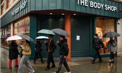  ?? ?? The Body Shop collapsed into administra­tion in February amid tough conditions on the high street. Photograph: Leon Neal/Getty Images