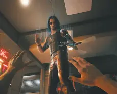  ?? CD Projekt Red ?? In “Cyberpunk 2077,” players confront Johnny Silverhand, a military veteran turned rock star played by Keanu Reeves.