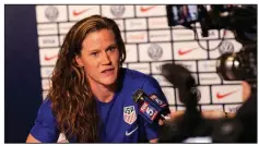  ?? AP/SETH WENIG ?? Alyssa Naeher is expected to be the United States’ goalkeeper when the Women’s World Cup begins next month in France. She replaces Hope Solo, who was dismissed from the team after the 2016 Olympics.