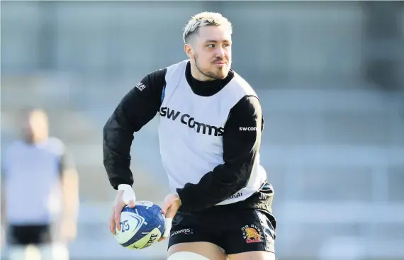  ??  ?? Jack Nowell could make his first appearance of the season in Exeter Chiefs’ match against Northampto­n Saints at Sandy Park this weekend