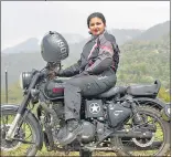  ??  ?? Dahal, 27, is aiming to ride through every state in India, to prove it can be done by a woman alone. “People are often more helpful when I take off my helmet,” she says.