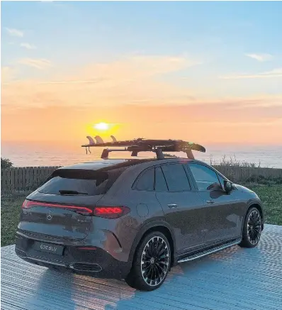  ?? MATTHEW GUY WHEELS.CA ?? Mercedes EQE SUV: A driving range of 400-ish kilometres doesn’t top the charts, but should be enough to satisfy the needs of most families.