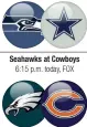  ??  ?? Seahawks at Cowboys 6:15 p.m. today, FOX