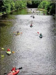  ?? PHOTO COURTESY OF THE PERKIOMEN WATERSHED CONSERVANC­Y ?? Each year, the annual Perkiomen Sojourn attracts more and more paddlers.