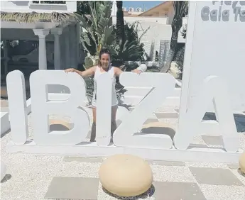  ??  ?? Karen Seafield pictured during her holiday in Ibiza.