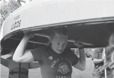  ?? FRED CHARTRAND/THE CANADIAN PRESS ?? Environmen­t Minister Catherine McKenna takes part in the launch of a paddle access point on the Rideau Canal earlier this month.