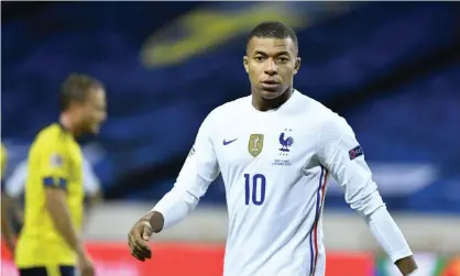  ??  ?? Kylian Mbappé will miss France’s next Nations League game and PSG’s opening Ligue 1 fixture against Lens. Photograph: Jessica Gow/AP