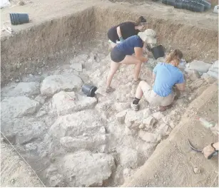  ?? (Tel es-Safi/Gath Archaeolog­ical Project) ?? ARCHAEOLOG­ISTS EXCAVATING the Philistine city of Gath, known as Tell es-Safi, have discovered the city reached its zenith in the 11th century BCE, during the lifetime of Goliath.