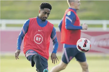  ?? ?? England’s Kyle Walker-Peters during a training session at St George’s Park.