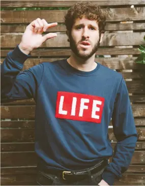  ??  ?? JEWISH AMERICAN rapper Lil Dicky is excited to perform for his Israeli fan base.
