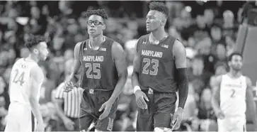  ?? PATRICK SEMANSKY/ASSOCIATED PRESS ?? Maryland forwards Jalen Smith, left, and Bruno Fernando are projected as first-round NBA picks by multiple outlets.