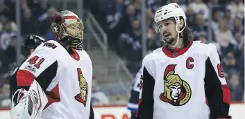  ?? KEVIN KING ?? Senators goalie Craig Anderson and captain Erik Karlsson have invited two hockey teams from Parkland’s Marjory Stoneman Douglas High School to their game Monday against the Panthers in nearby Sunrise, Fla.