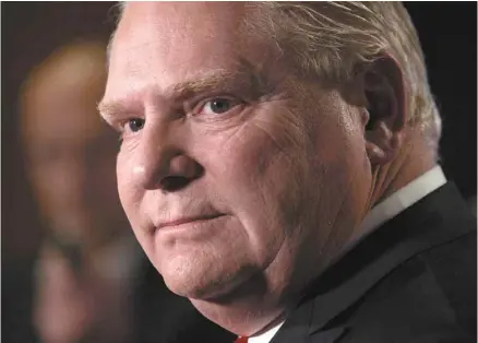  ?? CHRIS YOUNG LA PRESSE CANADIENNE ?? Le nouveau chef du Parti progressis­te-conservate­ur de l’Ontario, Doug Ford, devrait faire prendre un virage à droite à son parti.