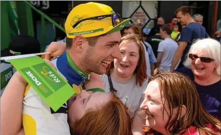  ?? Picture: Paul Mohan/Sportsfile ?? Ian Richardson, pictured after retaining the One Direct County Jersey following the penultimat­e stage of the 2015 An Post Ràs from Ballinamor­e to Drogheda, said his victory in the Suir Valley Pro-Am race felt just as good.