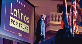  ??  ?? El presidente Donald Trump llega a un evento de Latinos for Trump Coalition en el Arizona