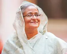  ?? Rex Features ?? Shaikh Hasina, besides attending official meetings in Abu Dhabi, will also discuss investment opportunit­ies in Bangladesh.