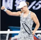  ?? HAMISH BLAIR/AP ?? World No. 1 Ash Barty is one victory away from becoming the first Aussie to claim the Australian Open women’s singles title since Chris O’Neil in 1978.