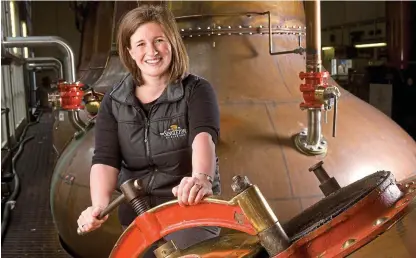  ??  ?? Spirited: Kirsty Dagnan uses her passion for distilling to combine traditiona­l methods with innovation