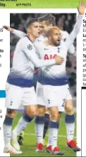  ?? AFP PHOTO ?? The 26-year-old, who came to number of successive number of assists Spurs needed to match Inter Lucas Moura's Spurs’ achievemen­t seemed Group A