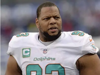  ?? ADRIAN KRAUS/AP ?? Defensive tackle Ndamukong Suh was due to earn $17 million this year. Dave Hyde says Suh just became too expensive for the impact he generates at his position.