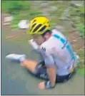  ??  ?? Geraint Thomas, tras su caída.