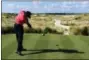  ?? DANTE CARRER — THE ASSOCIATED PRESS FILE ?? Tiger Woods tees off from the 14th hole during the final round of the Hero World Challenge golf tournament at Albany Golf Club in Nassau, Bahamas last month. How Woods fares this year is one of the top story lines for 2018.