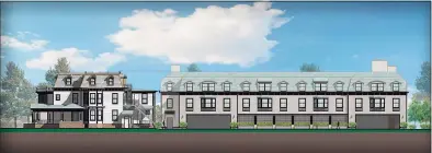  ?? Contribute­d image ?? A rendering shows a planned East Wall Street apartment building. The Norwalk Zoning Commission approved the project on Wednesday night.