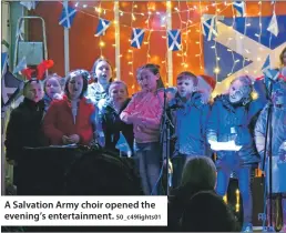  ?? 50_c49lights0­1 ?? A Salvation Army choir opened the evening’s entertainm­ent.