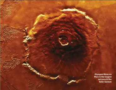  ??  ?? Olympus Mons on Mars is the largest volcano in the Solar System