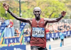  ?? GETTY IMAGES ?? Wilson Kipsang ganó en Nueva York en 2014, fue segundo el año anterior y fue dueño del récord mundial del maratón con 2h 02’ 23”.