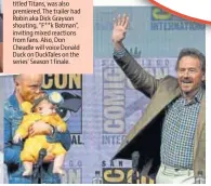  ?? PHOTO: KEVIN WINTER/GETTY IMAGES/AFP ?? Aaron Paul (left) and Bryan Cranston had a Breaking Bad reunion, with the former even dressing his daughter, Story, in a mini version of his hazmat suit from the show