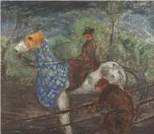  ??  ?? Milton Avery (1885-1965), Horse and Rider. Oil on canvas, 25 x 30 in., signed lower left: ‘Milton Avery’. Estimate: $50/100,000 SOLD: $57,950