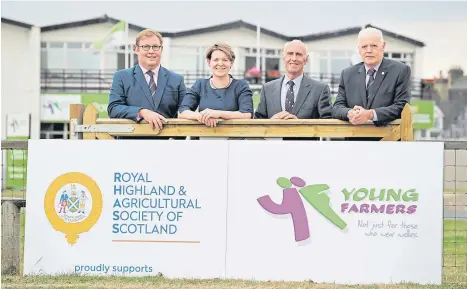  ?? Picture: Colin Hattersley. ?? From left: RHASS CEO Alan Laidlaw, Scottish Associatio­n of Young Farmers Clubs’ chief executive Penny Montgomeri­e, RHASS chairman James Warnock and RHASS honorary secretary William Gill.