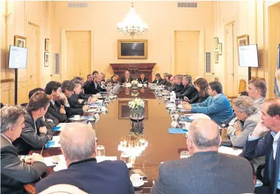  ?? Presidenci­a ?? Macri encabezó la reunión de gabinete en la Casa Rosada