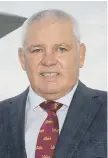  ??  ?? Lions head coach Warren Gatland