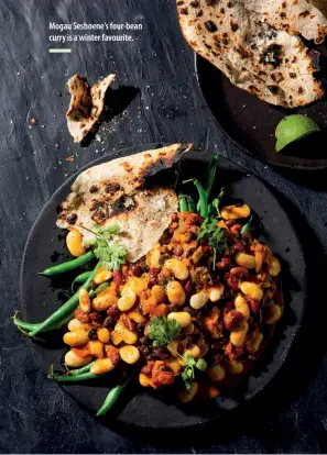  ??  ?? Mogau Seshoene’s four-bean curry is a winter favourite.