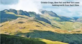  ?? ?? Crinkle Crags, Bow Fell and Red Tarn seen looking north from Swirl How.