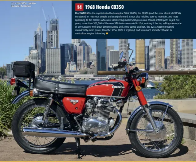  ?? ?? BELOW The CB350 – another big seller for Honda.