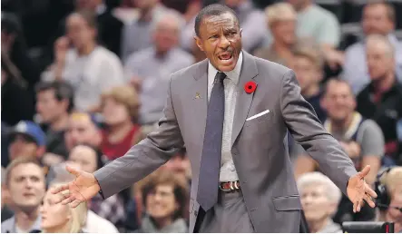  ?? GETTY IMAGES/FILES ?? Dwane Casey, head coach of the Toronto Raptors, recently won his 500th game since taking over as bench boss six years ago. Despite some playoff disappoint­ments, Casey’s successes far outweigh his failures and his efforts have earned the praise of his...