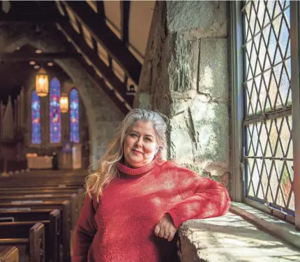  ?? KENDALL WARNER/THE NEWS & ADVANCE VIA AP ?? The Rev. Anghaarad Teague Dees says her new church, Quaker Memorial in Lynchburg, Va., reminds her of her hometown church in Tupelo, Miss.