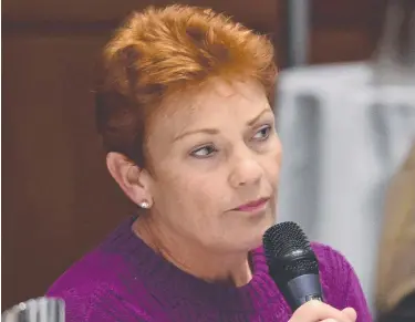  ?? Picture: EVAN MORGAN ?? IGNORANT BIGOTRY: One Nation leader Pauline Hanson launched an ugly tirade.