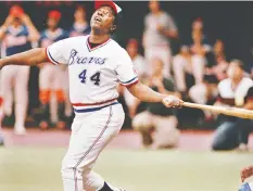  ?? GREG OSADCHUK ?? Hank Aaron tried B.C. Place Stadium.