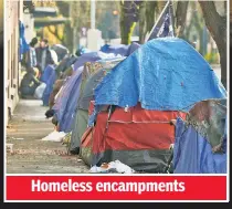  ?? ?? Homeless encampment­s